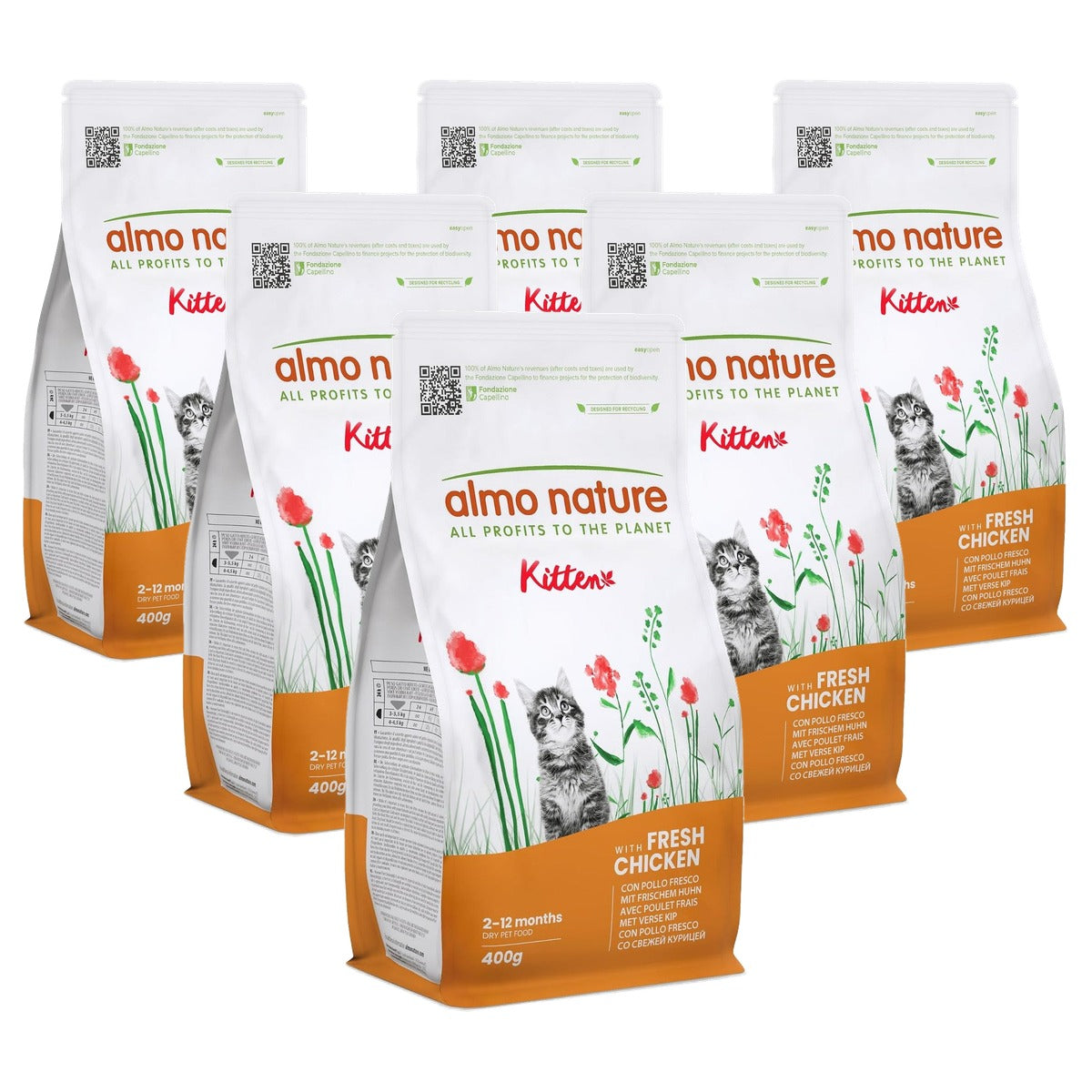 Almo Nature Kitten Droogvoer Verse Kip 400 g - 6-pack