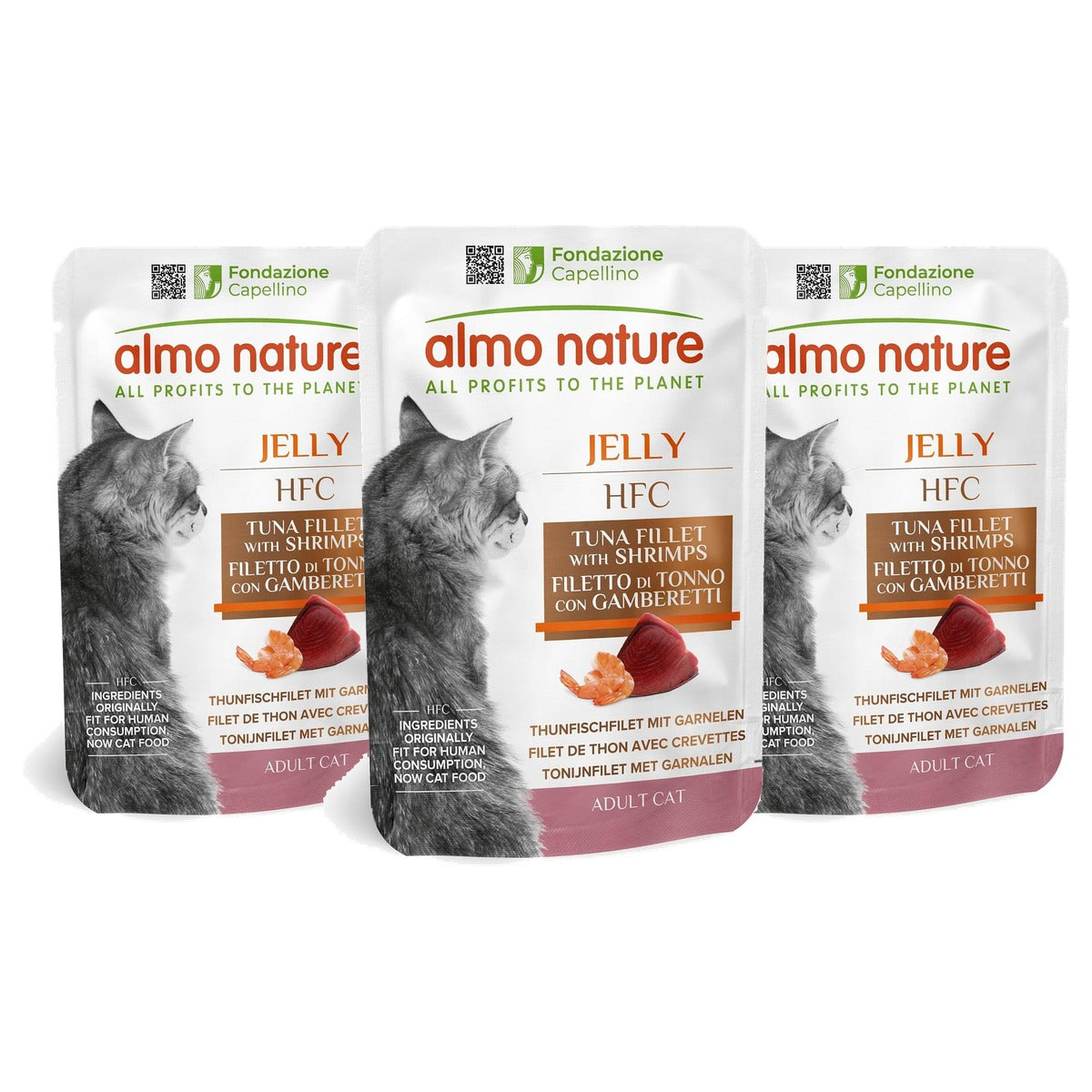 Almo Nature Klassiek Kattenvoer Gelei Tonijn en Garnalen 24 x 55 g - 3-pack