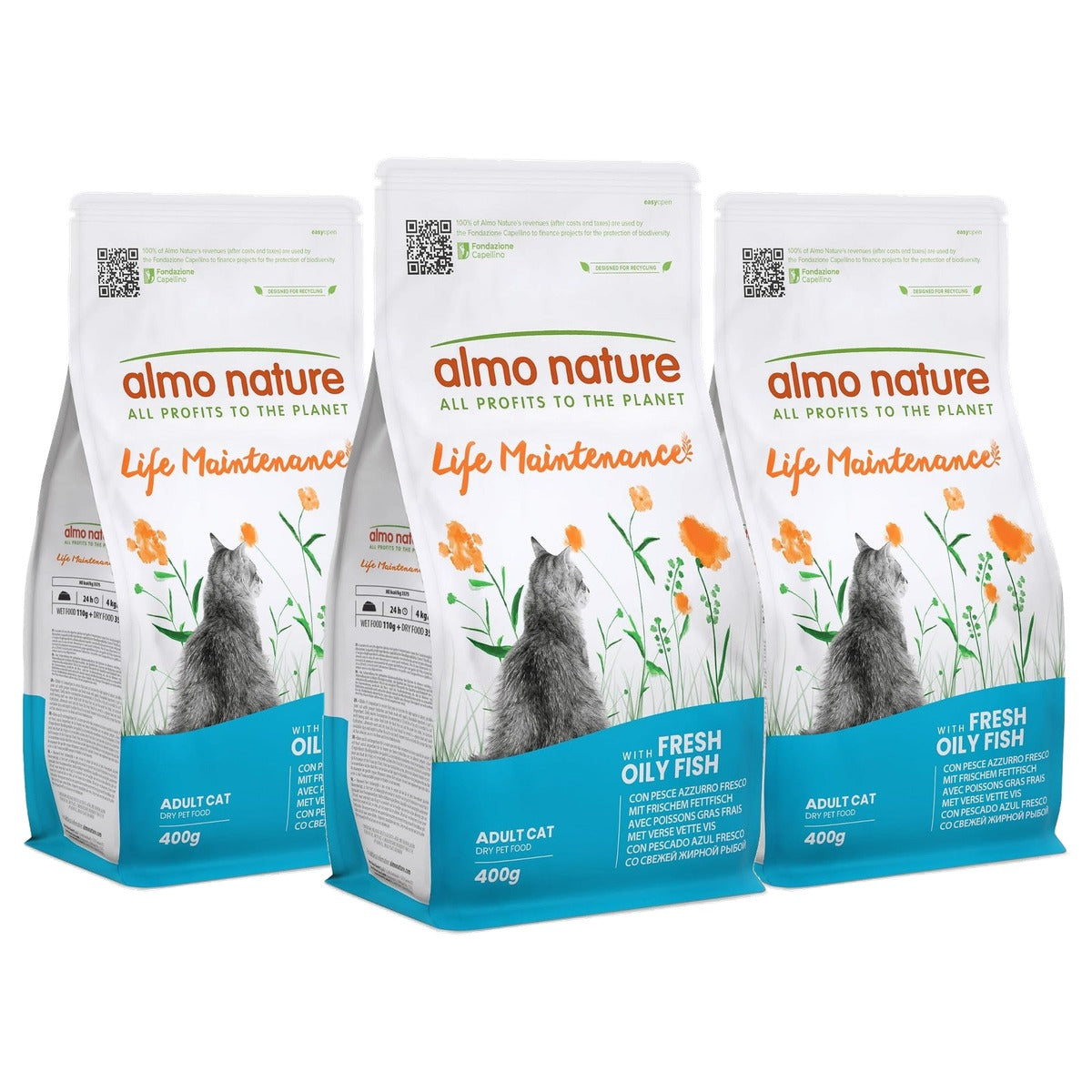 Almo Nature Life Maintenance Droogvoer Blauwe Vis 400 g - 3-pack