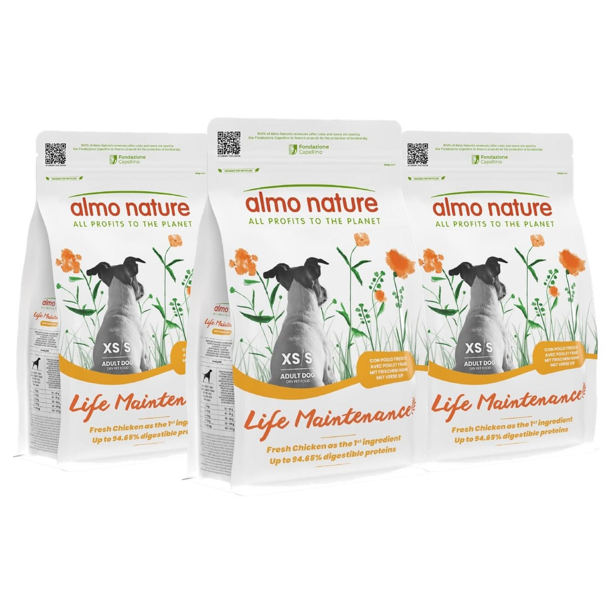 Almo Nature Life Maintenance Droogvoer voor Honden XS-S Kip 2 kg - 3-pack