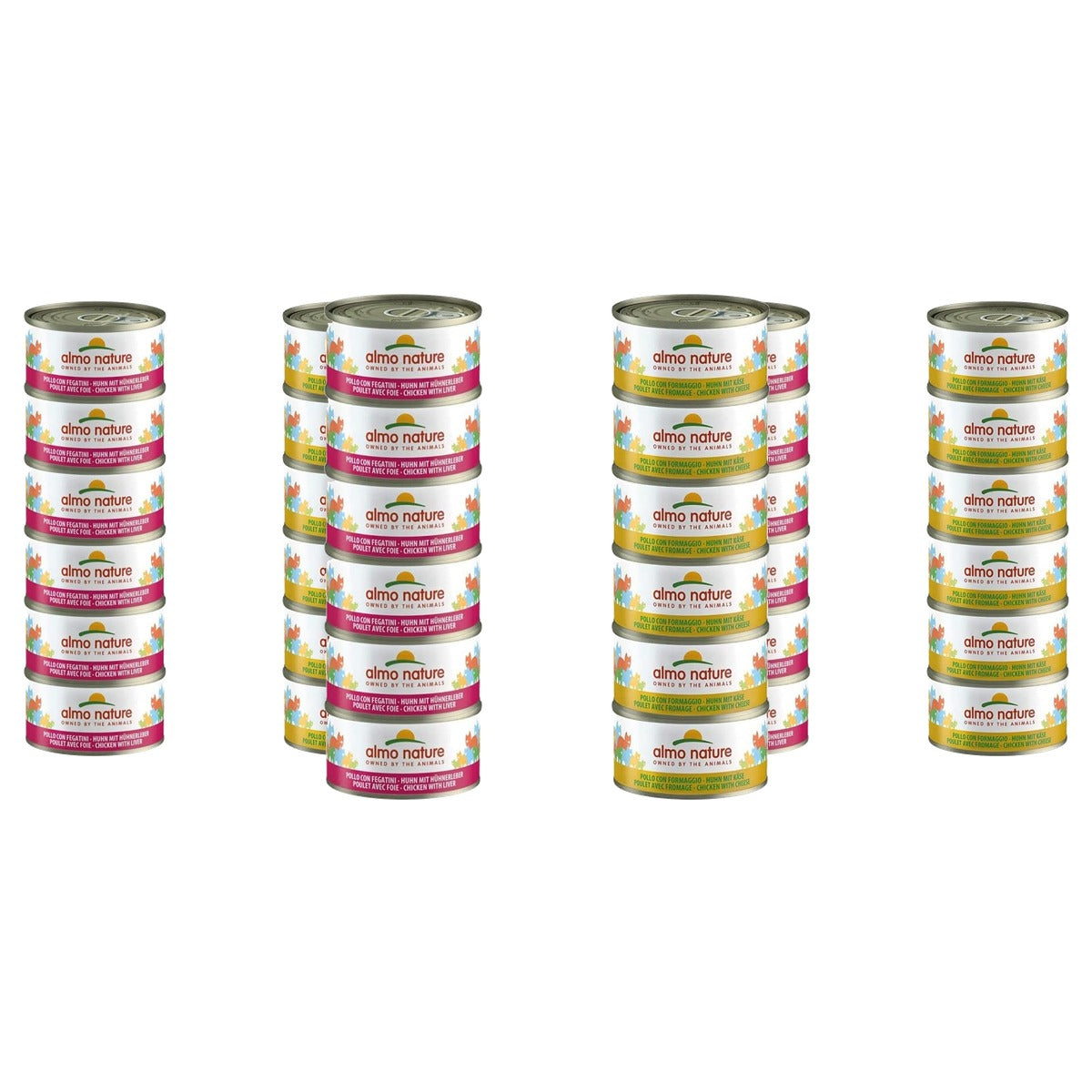 Almo Nature Megapack Kattenvoer Nat Kip en Lever & Kip met Kaas 6 x 70 g - 3-pack