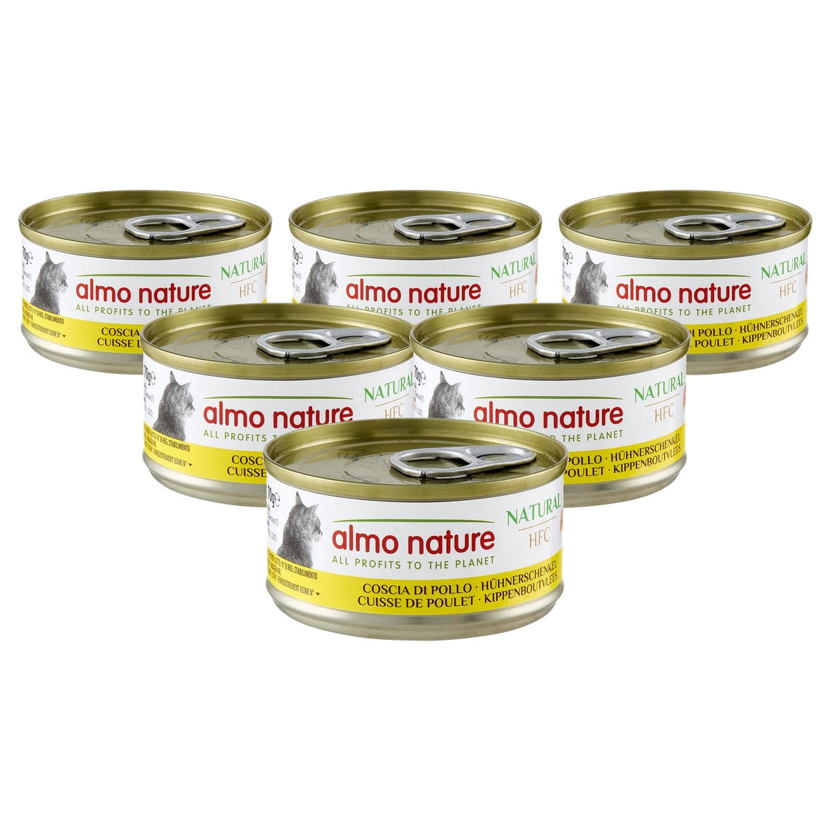 Almo Nature HFC Natural Kattenvoer Kippenbout 24 x 70 g - 6-pack