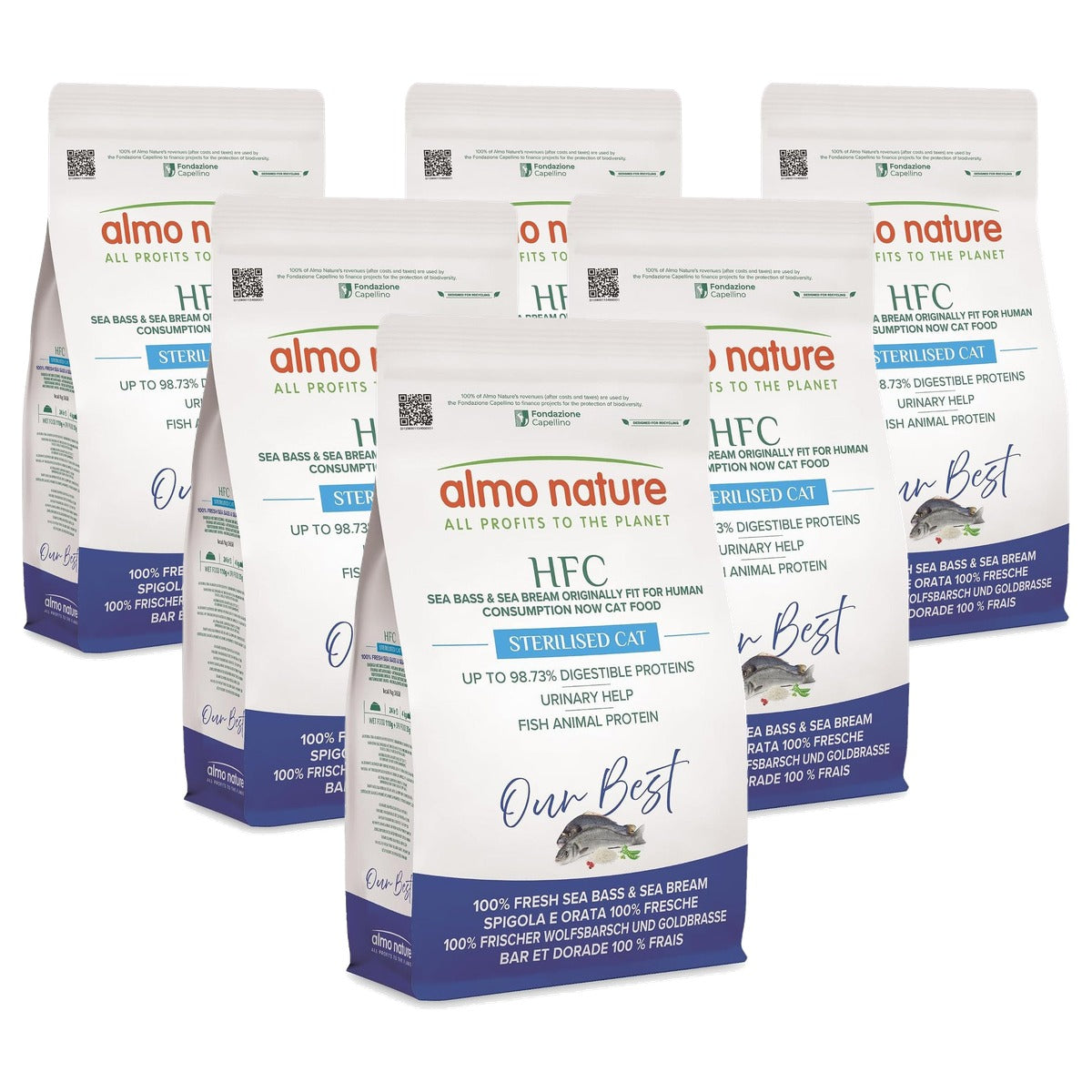 Almo Nature HFC Our Best Adult Gesteriliseerd Zeebaars en Zeebrasem 1,2 kg - 6-pack