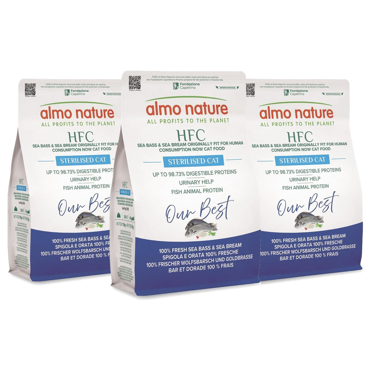 Almo Nature HFC Our Best Adult Gesteriliseerd Zeebaars en Zeebrasem 300 g - 3-pack