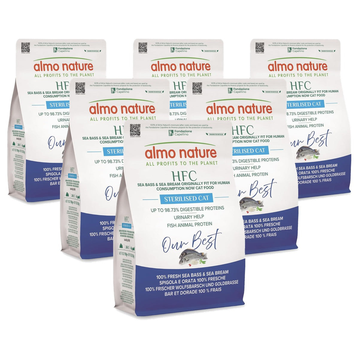 Almo Nature HFC Our Best Adult Gesteriliseerd Zeebaars en Zeebrasem 300 g - 6-pack