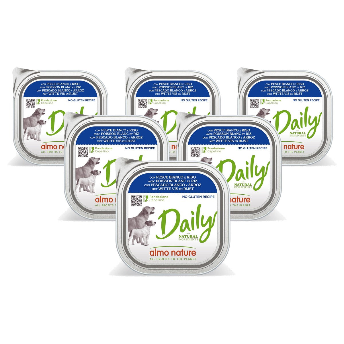 Almo Nature PFC Daily Hondenvoer Nat met Witte Vis en Rijst 300 g - 6-pack