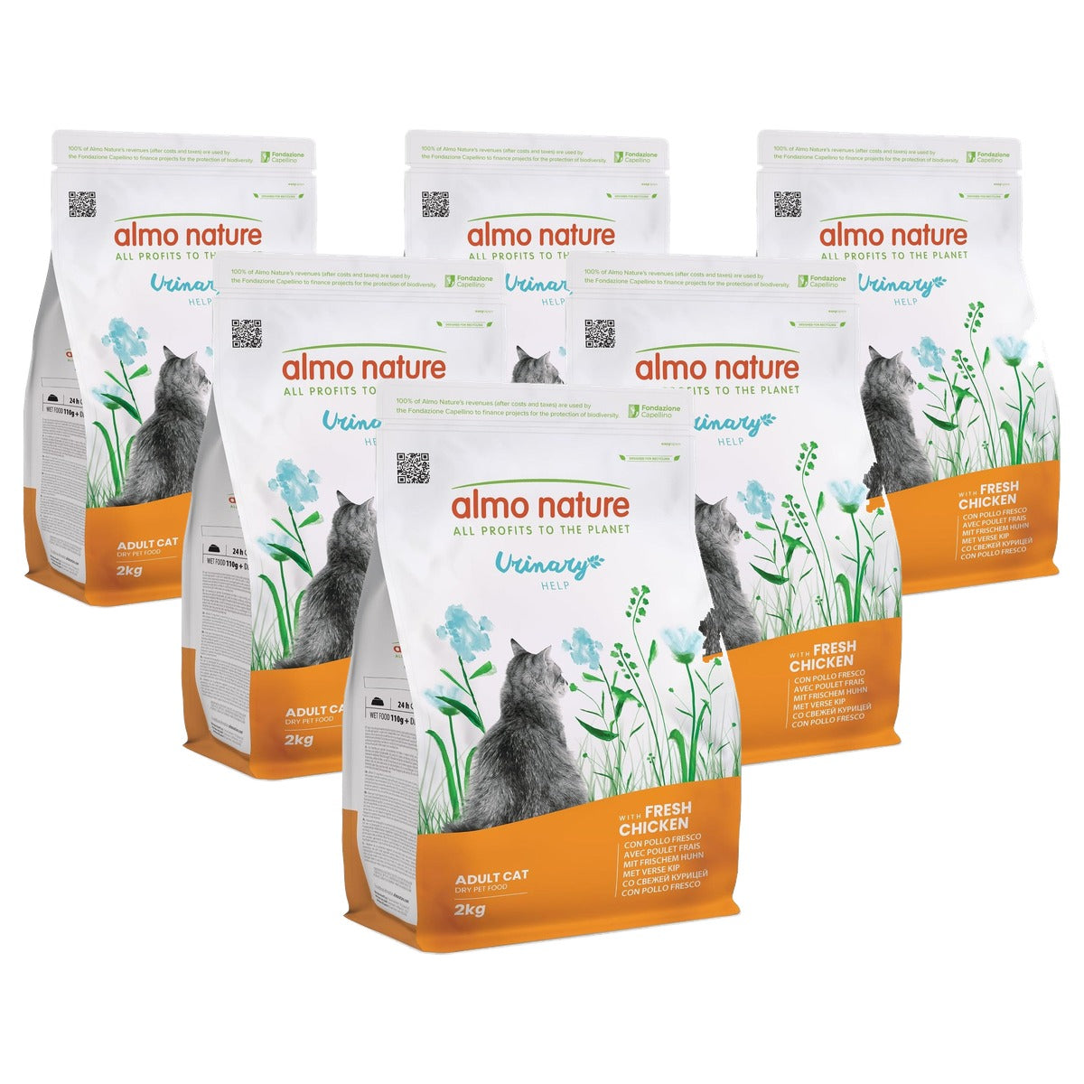 Almo Nature Urinary Help Droogvoer voor Katten met Kip 2 kg - 6-pack