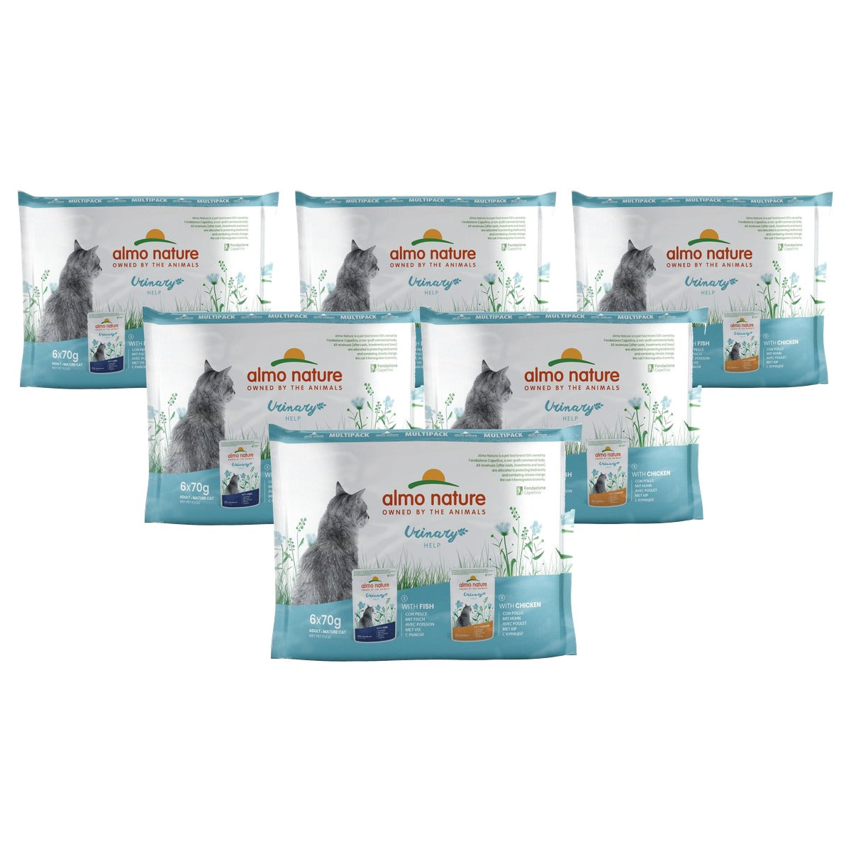 Almo Nature Urinary Help Vochtvoeding Vis en Kip 6 x 70 g - 6-pack
