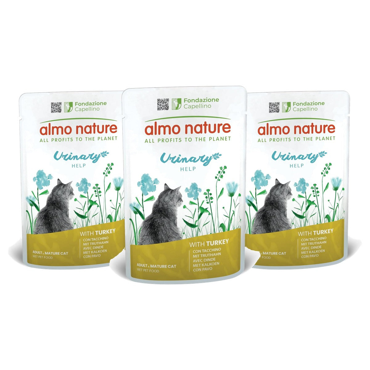 Almo Nature Urinary Help Kattenvoer met Kalkoen 30 x 70 g - 3-pack