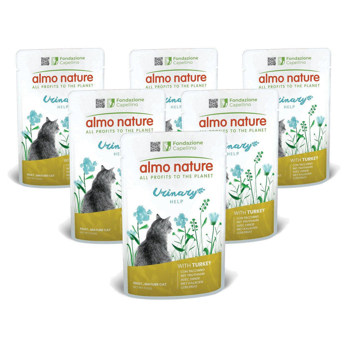 Almo Nature Urinary Help Kattenvoer met Kalkoen 30 x 70 g - 6-pack