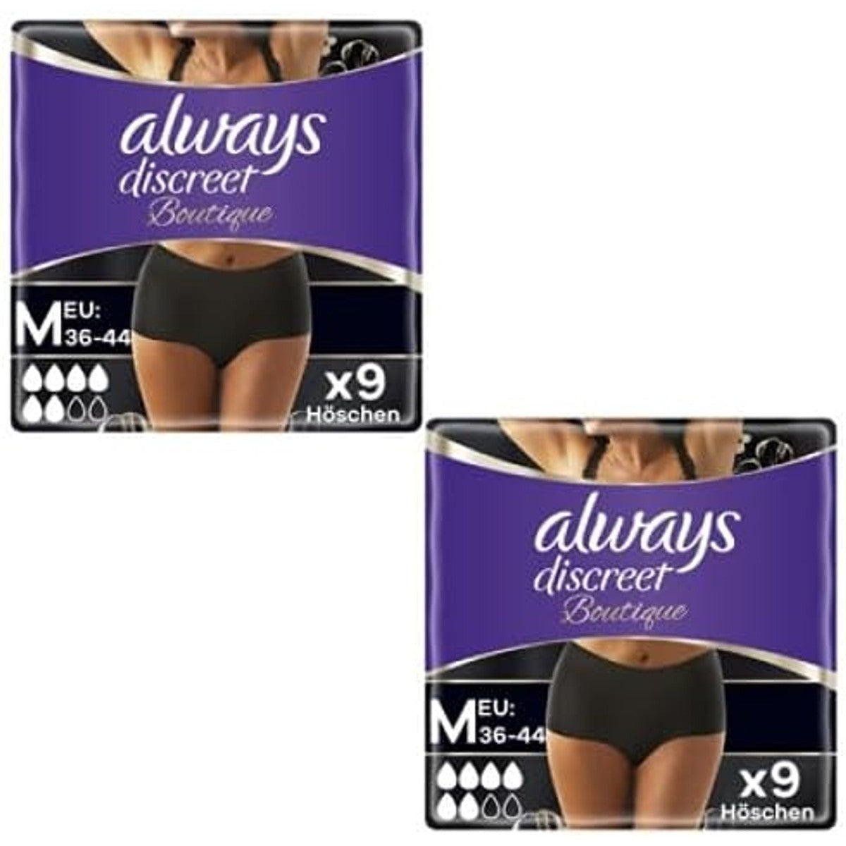 Always Discreet Boutique incontinentie-onderbroek M zwart 18 stuks