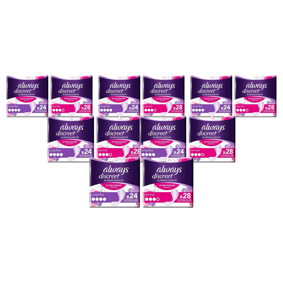 Always Discreet Long Plus & Normal – 24 en 28 maandverbanden - 6-pack