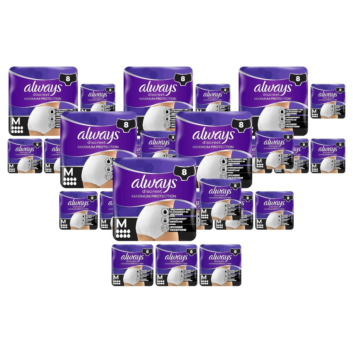 Always Discreet Maxi Schutz Höschen M (pak 5) 6 x 8 stuks - Voordeelverpakking