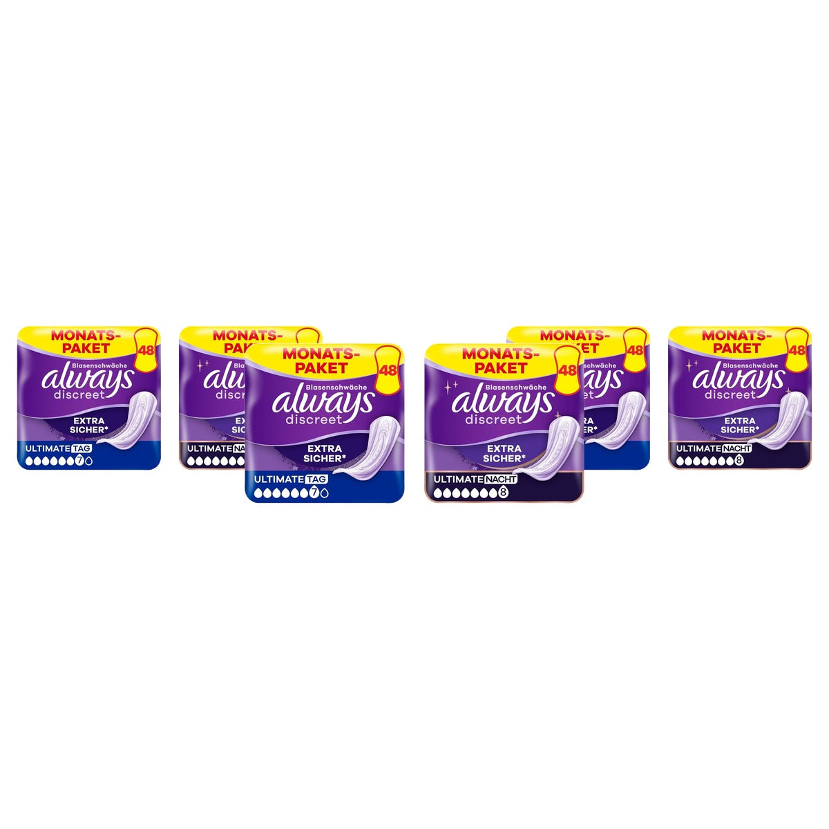 Always Discreet Ultimate Nacht & Dag, 48 + 48 inlegzolen - 3-pack