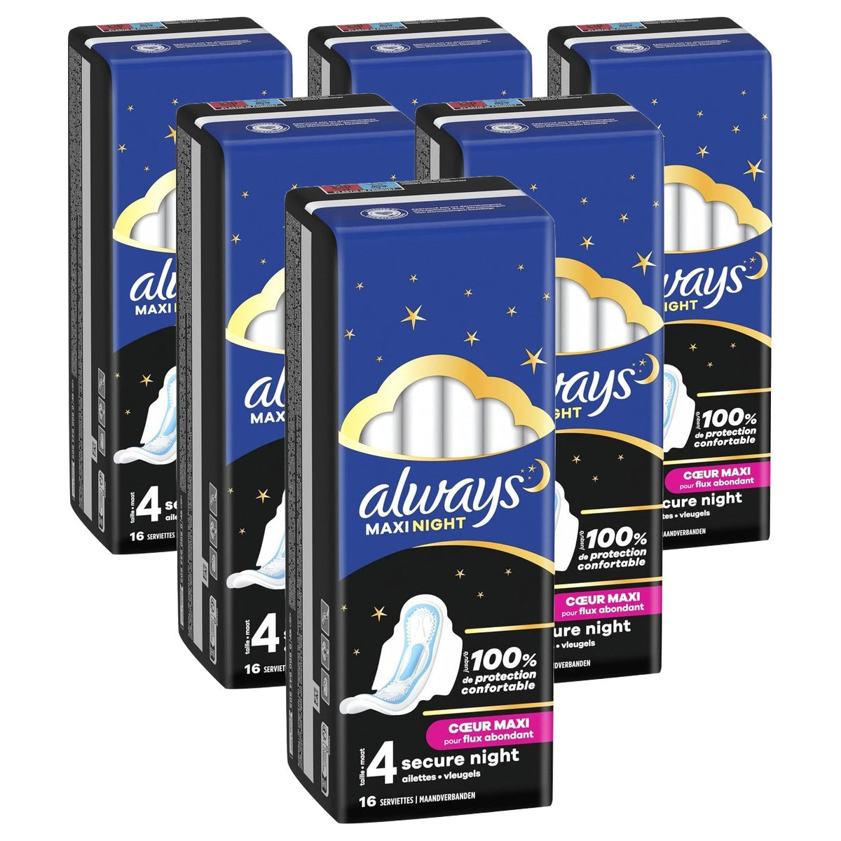 Always Maxi maandverband maat 3 nacht 16 doekjes - 6-pack