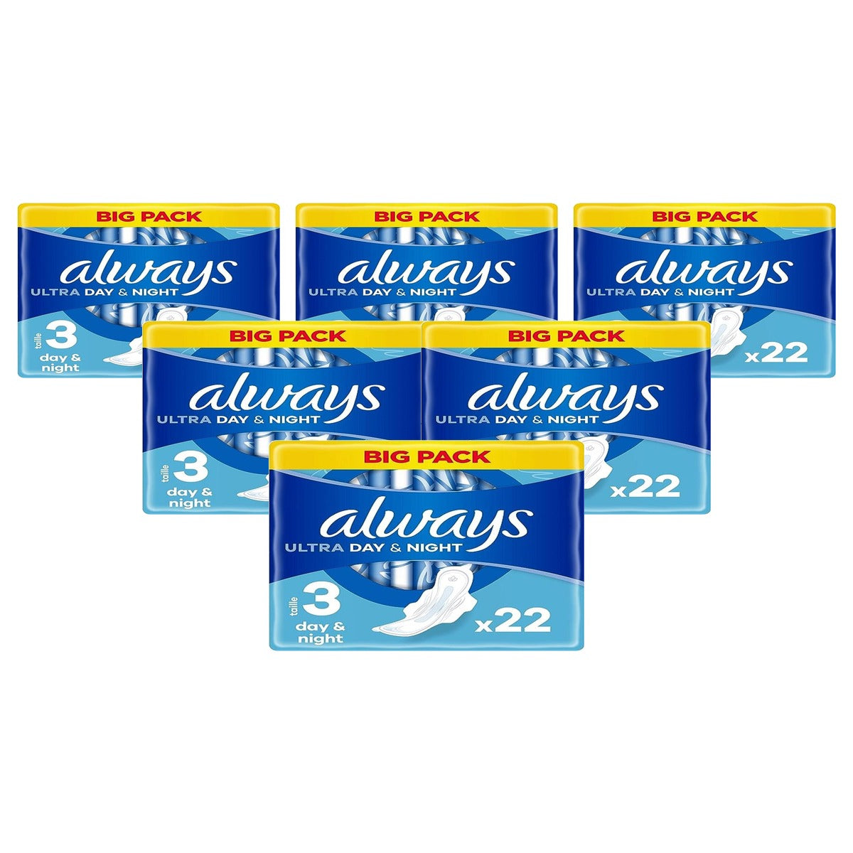 Always Ultra maandverband maat 3 dag & nacht 6 x 22 stuks - Voordeelverpakking