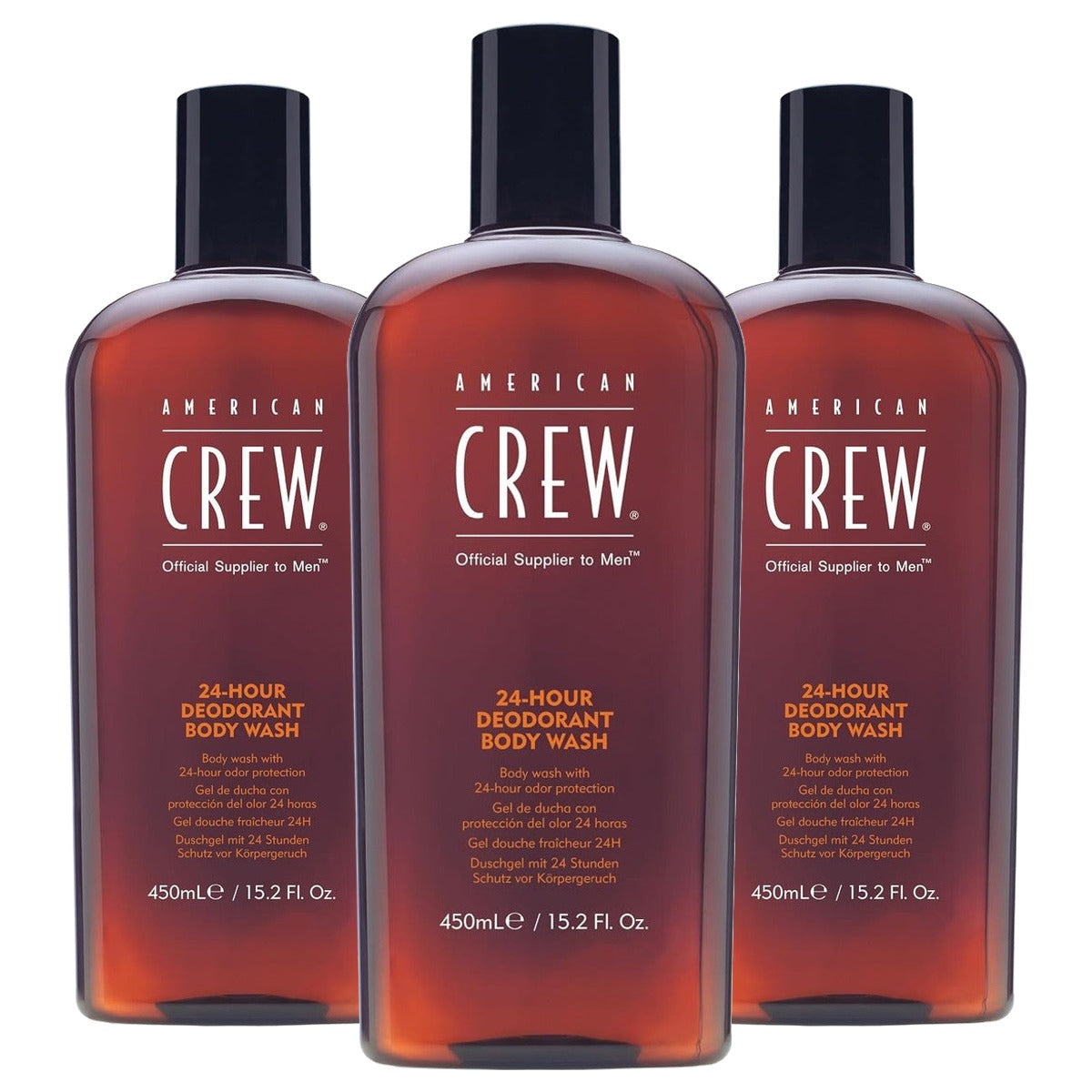 American Crew 24 uur Deodorant Douchegel voor Mannen 450 ml - 3-pack