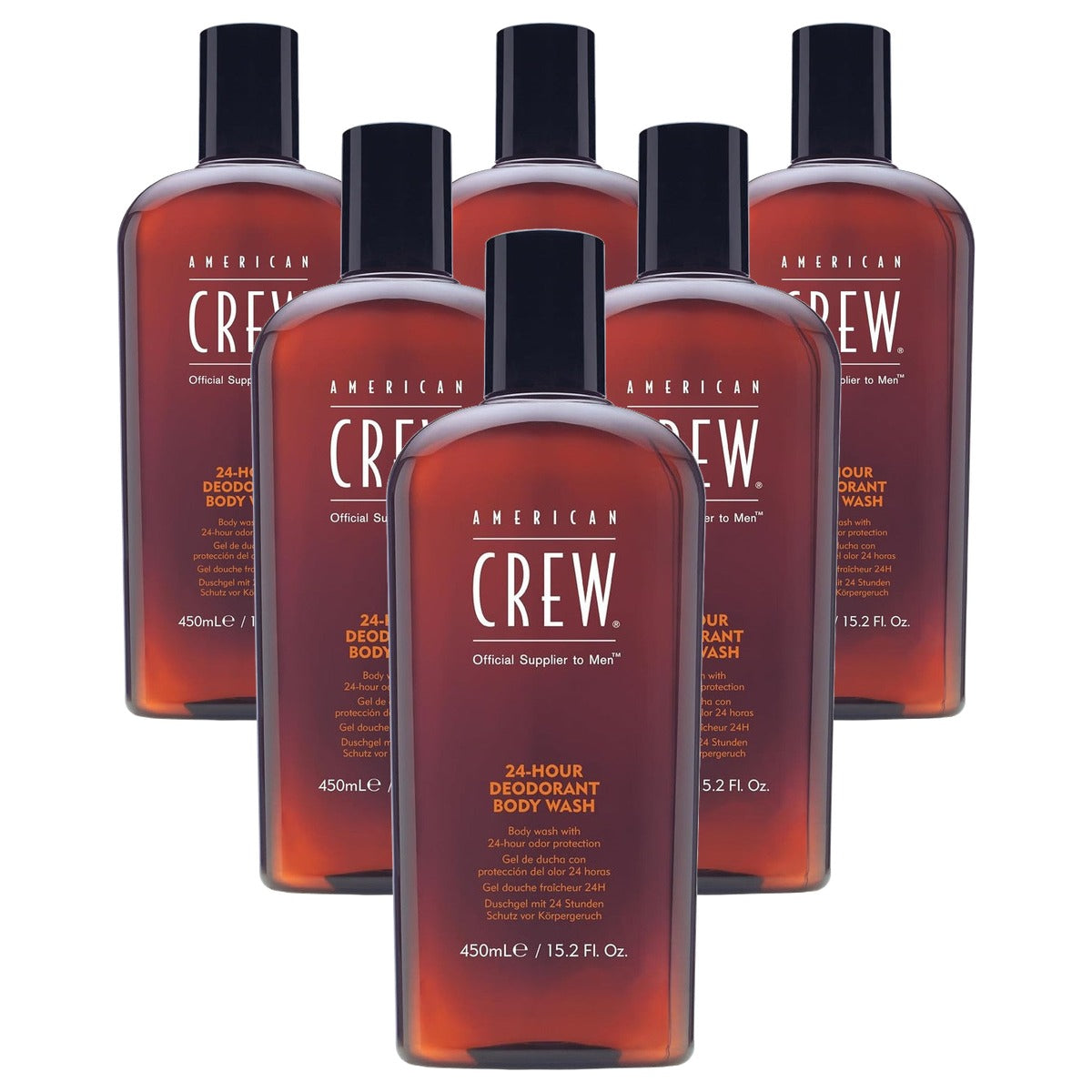 American Crew 24 uur Deodorant Douchegel voor Mannen 450 ml - 6-pack