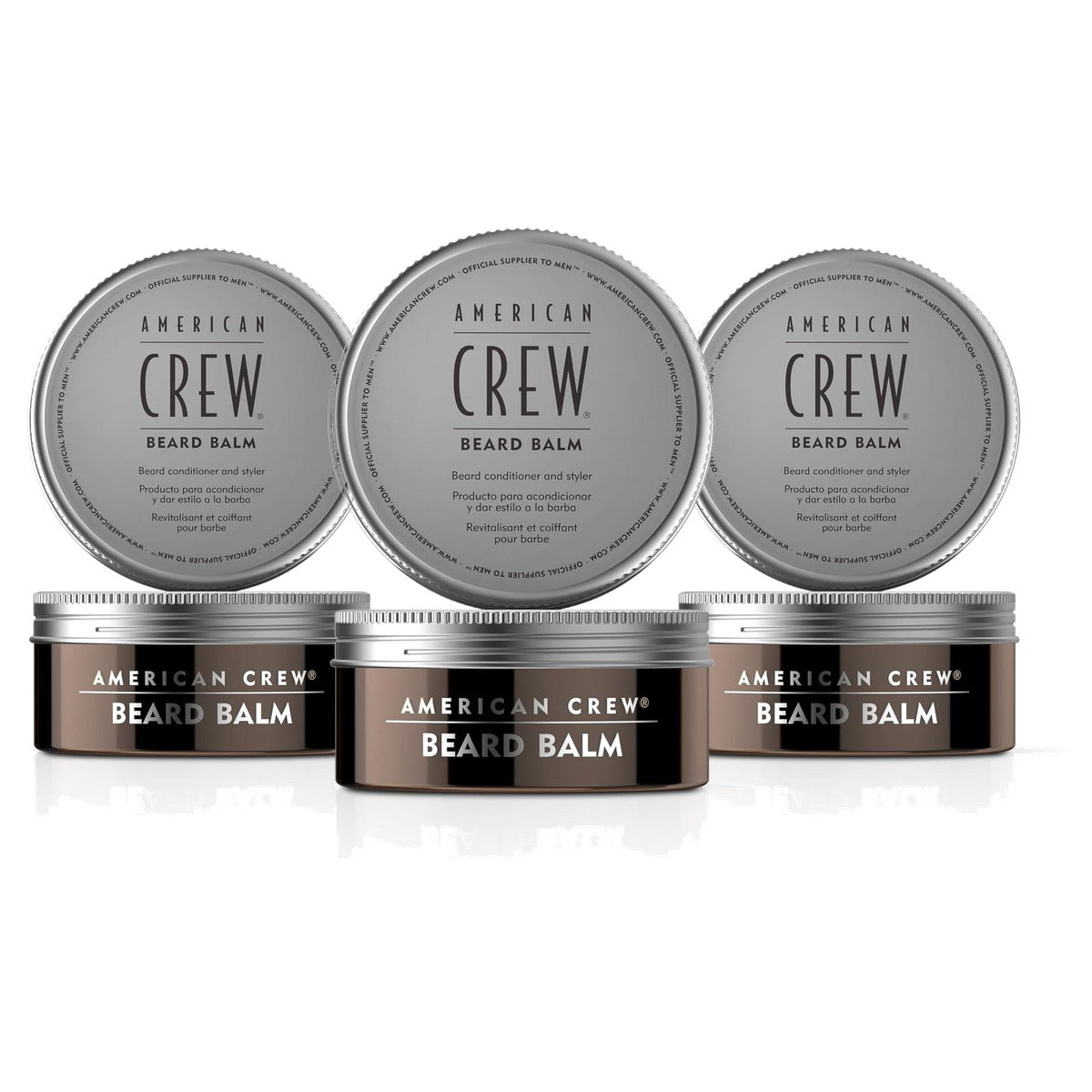 American Crew Beard Balm Baardbalsem voor Verzorgde en Flexibele Styling 60 g - 3-pack