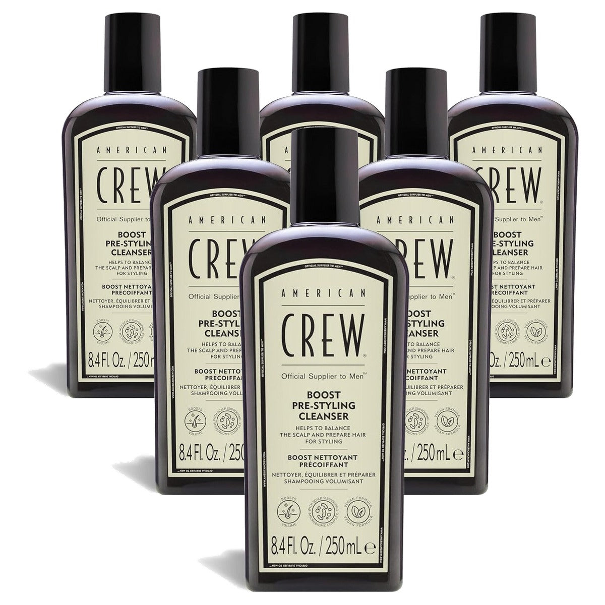American Crew Boost Pre-Styling Shampoo Volumeshampoo voor Mannen 250 ml - 6-pack