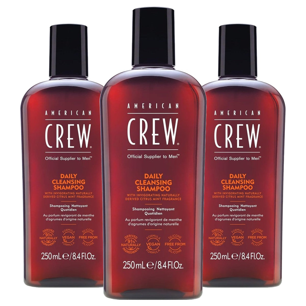 American Crew Daily Cleansing Shampoo voor Mannen 250 ml - 3-pack
