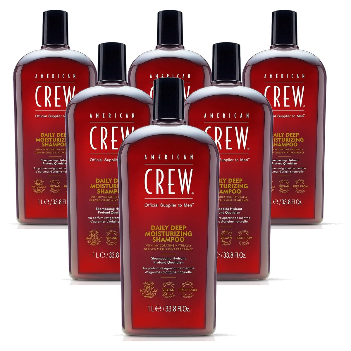 American Crew Daily Deep Moisture Shampoo voor Mannen 1000 ml - 6-pack