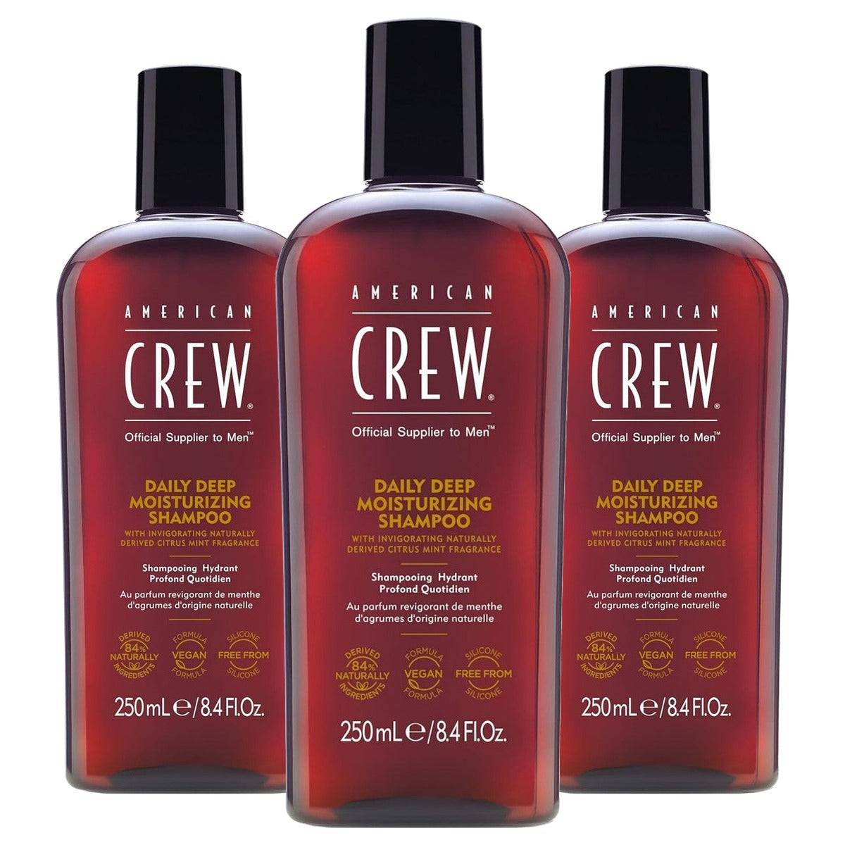 American Crew Daily Deep Moisture Shampoo voor Mannen 250 ml - 3-pack