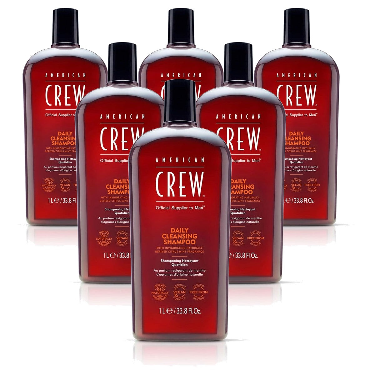 American Crew Daily Shampoo voor Mannen 1000 ml - 6-pack