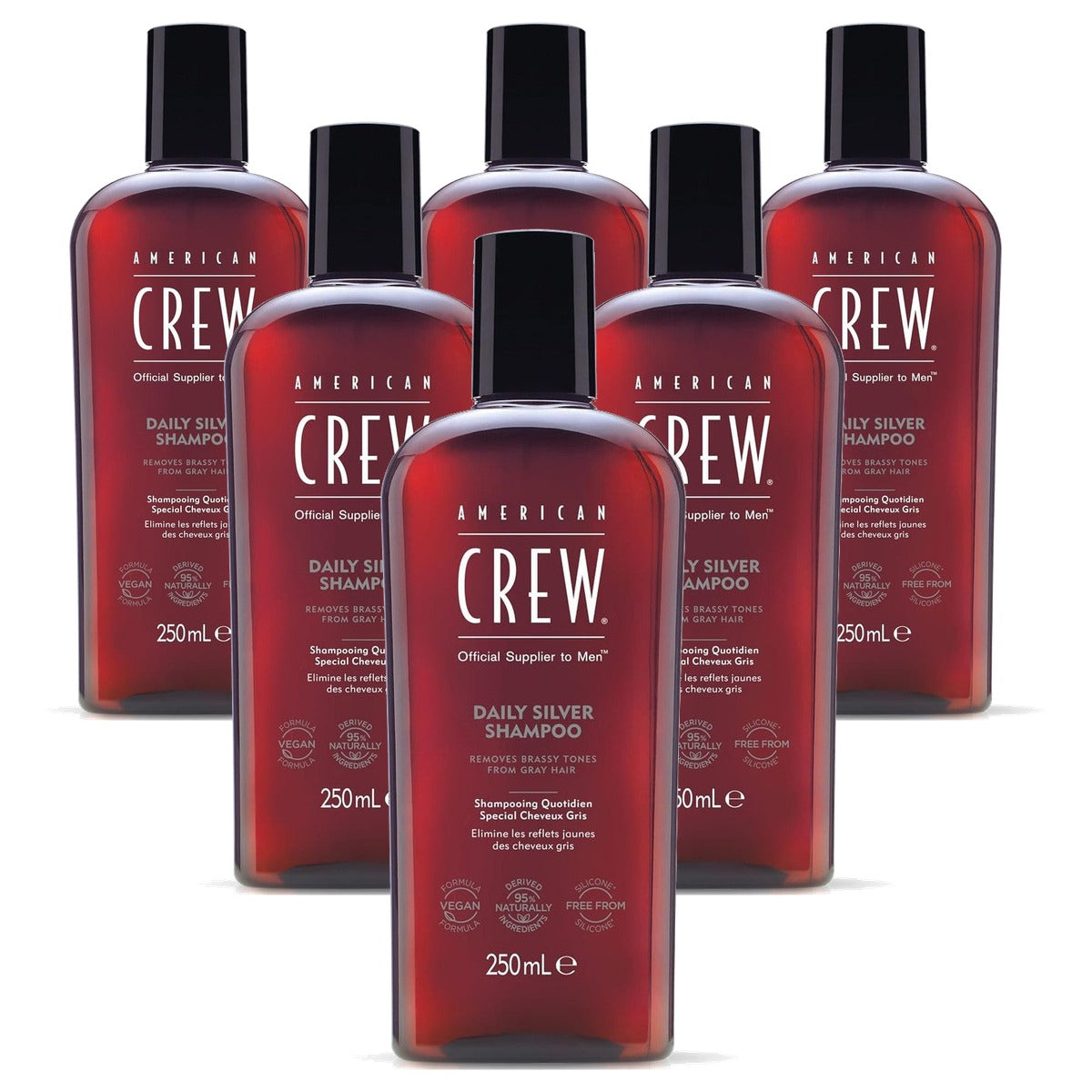 American Crew Daily Silver Shampoo voor Grijs Mannenhaar 250 ml - 6-pack
