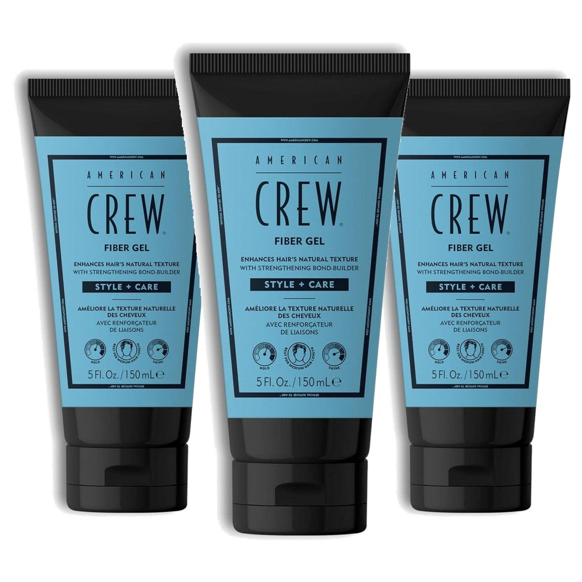 American Crew Fiber Gel Hybride Haarstyling Gel met Gemiddelde Grip 150 ml - 3-pack