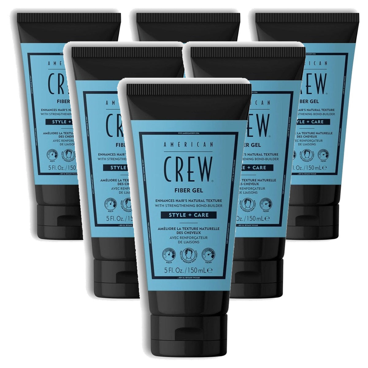 American Crew Fiber Gel Hybride Haarstyling Gel met Gemiddelde Grip 150 ml - 6-pack