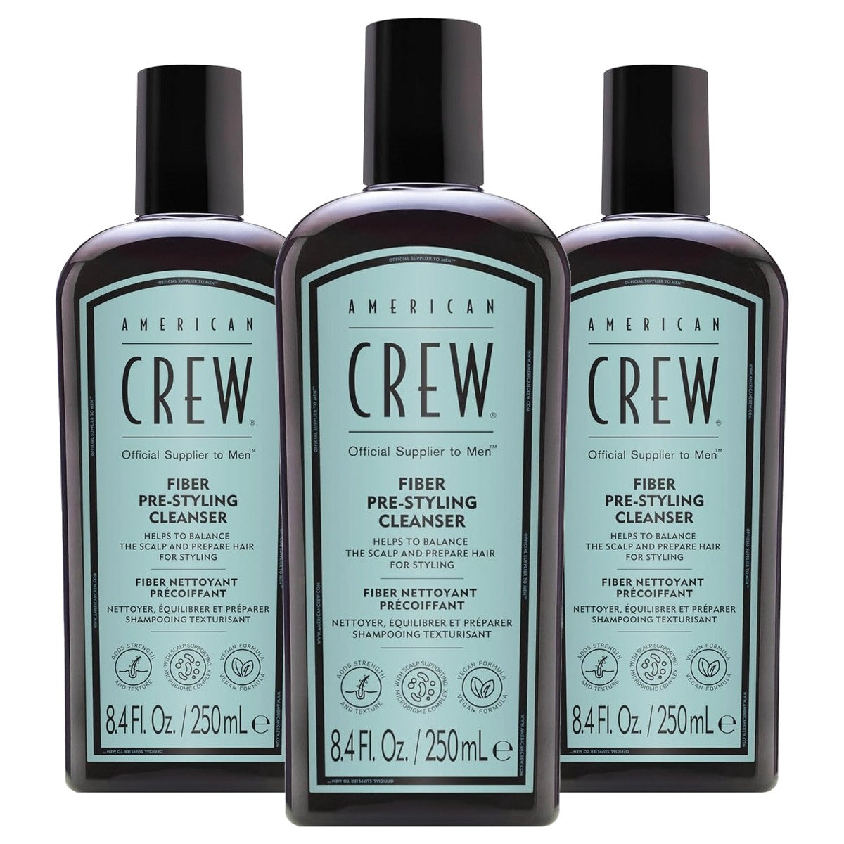 American Crew Fiber Pre-Styling Shampoo 250 ml - 3-pack