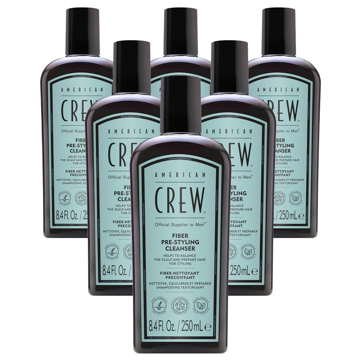 American Crew Fiber Pre-Styling Shampoo 250 ml - 6-pack