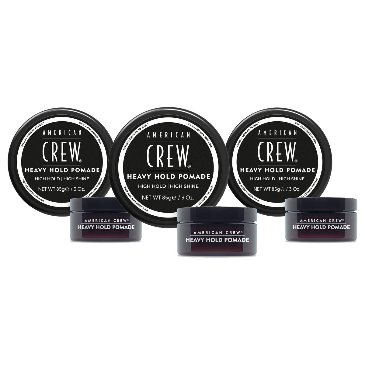 American Crew Heavy Hold Pomade Stylingpomade met Extreem Sterke Grip 85 g - 3-pack