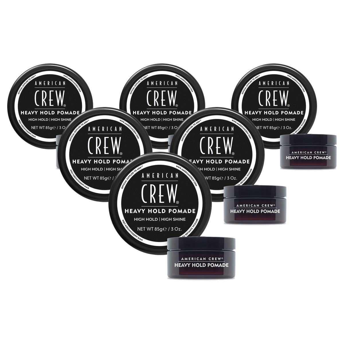 American Crew Heavy Hold Pomade Stylingpomade met Extreem Sterke Grip 85 g - 6-pack