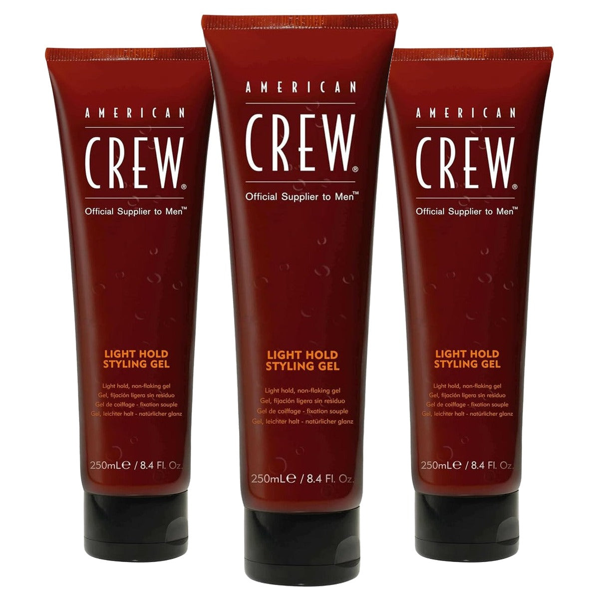 American Crew Light Hold Gel Stylinggel met Hittebescherming 250 ml - 3-pack