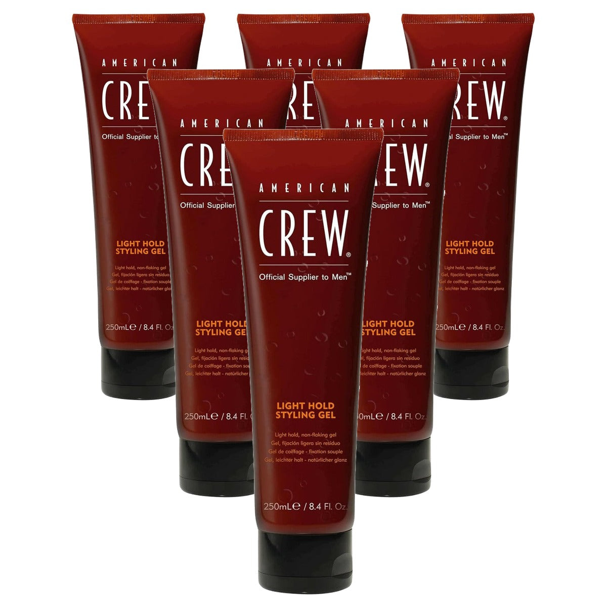 American Crew Light Hold Gel Stylinggel met Hittebescherming 250 ml - 6-pack
