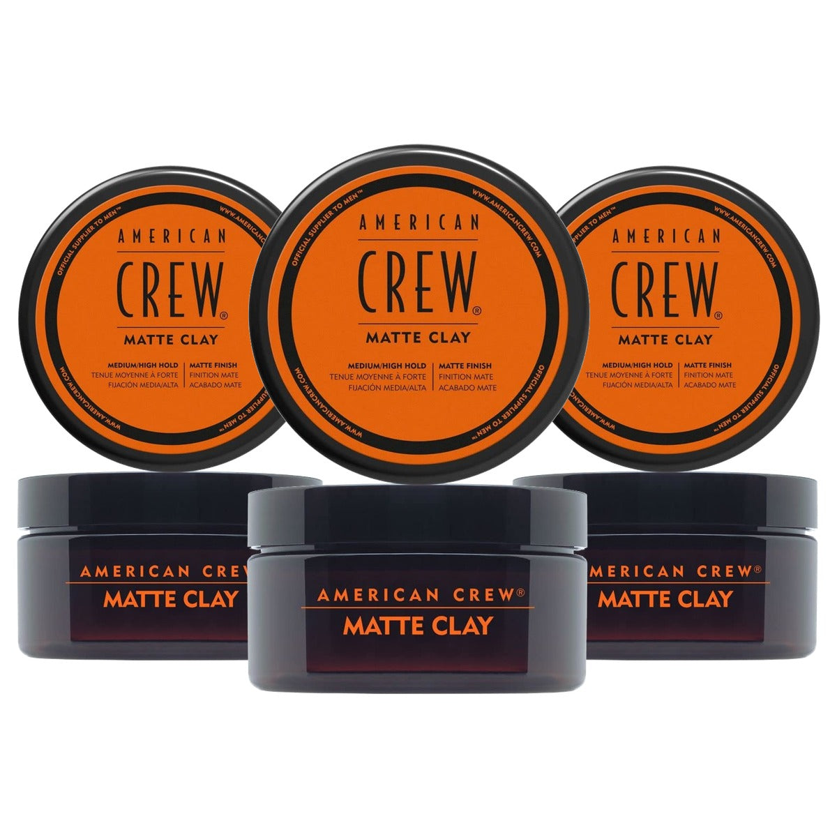 American Crew Matte Clay Stylingklei voor Mannen 85 g - 3-pack