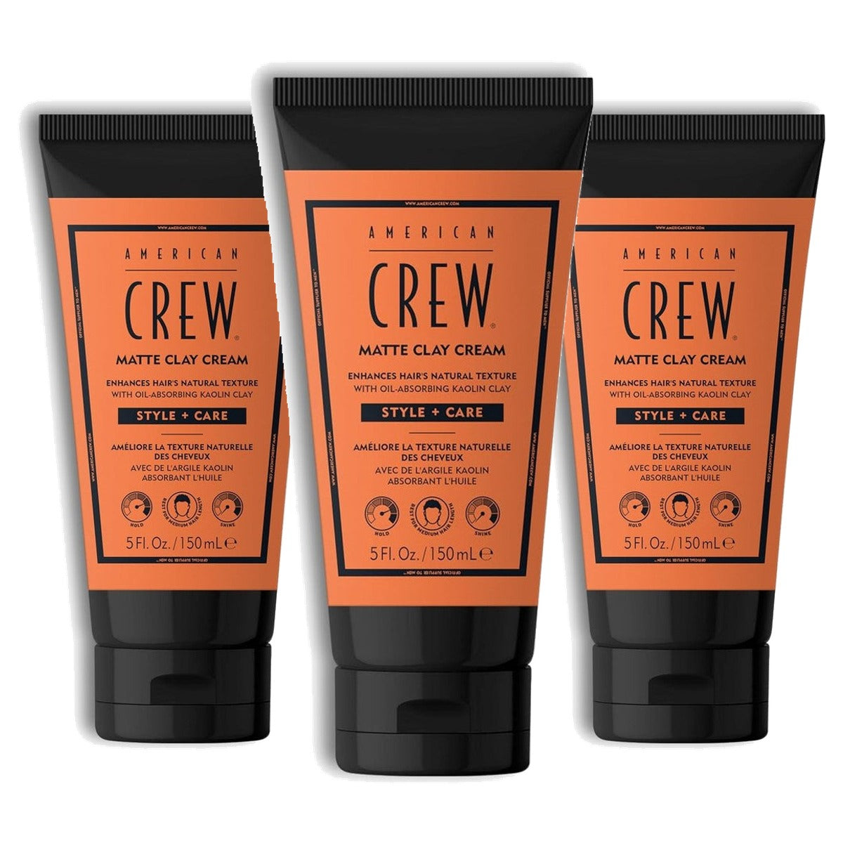 American Crew Matte Clay Cream Hybride Haargel 150 ml - 3-pack
