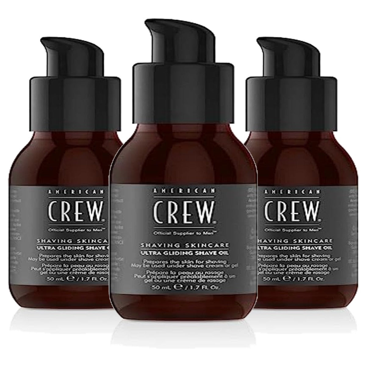 American Crew Ultra Gliding Shave Oil Scheerolie voor een Zachte Baard 50 ml - 3-pack