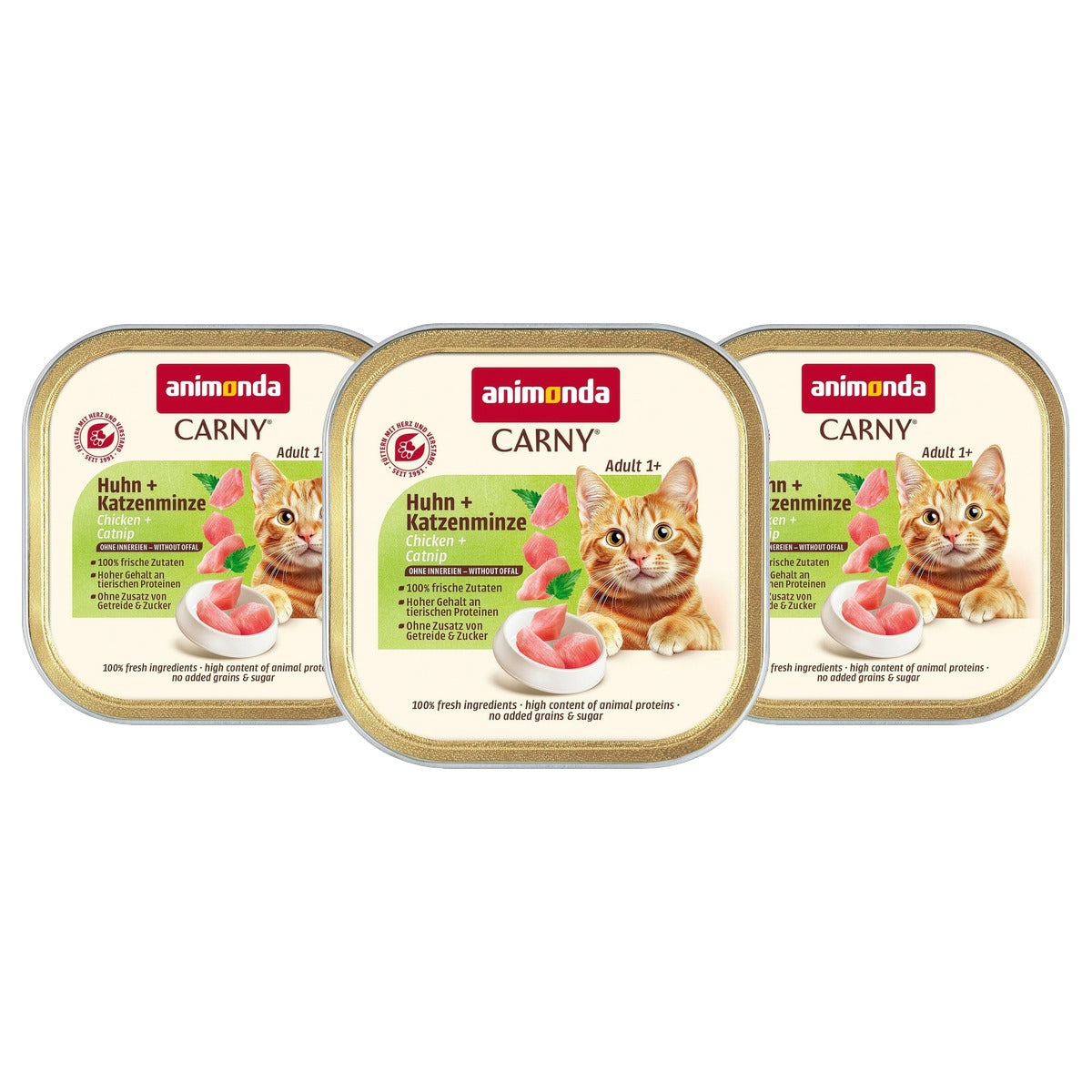 animonda Carny Adult natvoer kattenvoer kip & kattenkruid 32 x 85 g - 3-pack