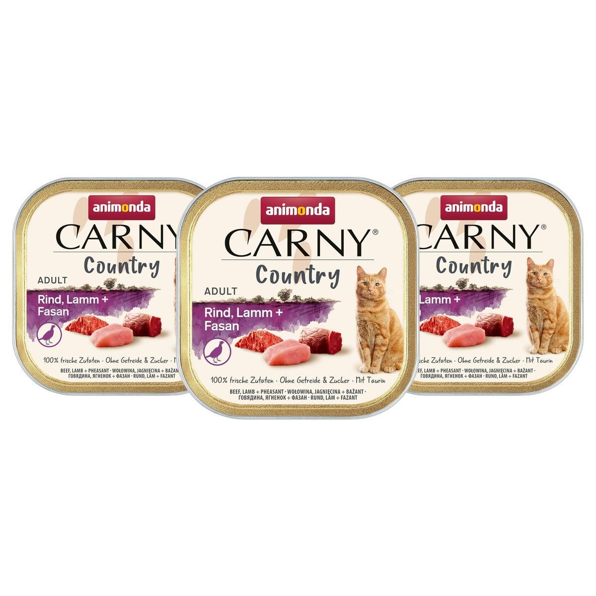 Animonda Carny Country natvoer kattenvoer Rund+Lam+Fazant 32x100g - 3-pack
