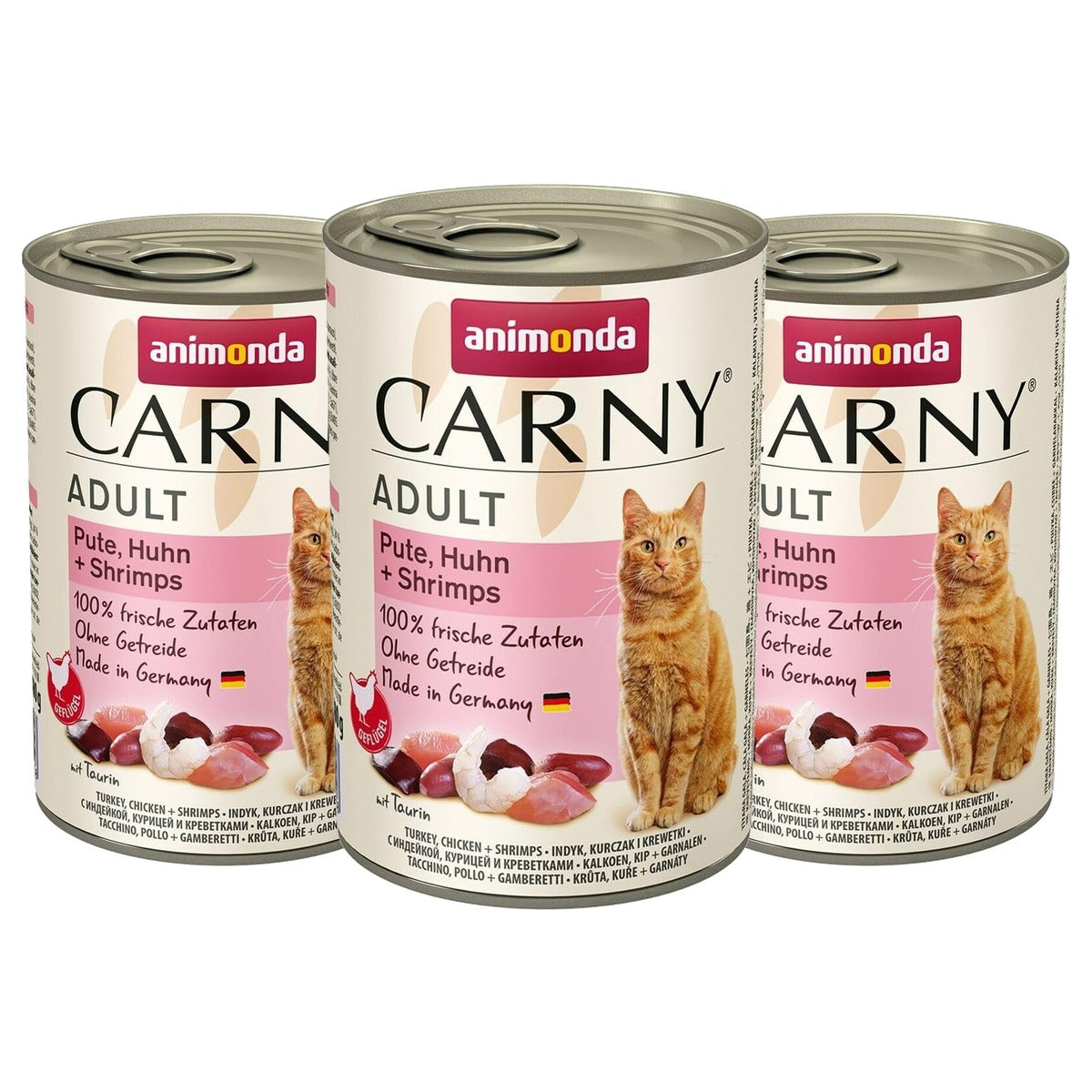animonda Carny natvoer kattenvoer kalkoen + kip + garnalen 400 g - 3-pack