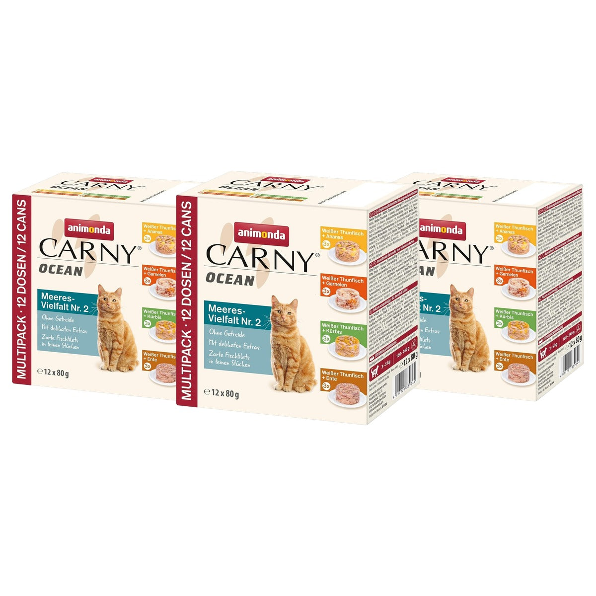 animonda Carny Ocean natvoer kattenvoer zeediversiteit 12 x 80 g - 3-pack