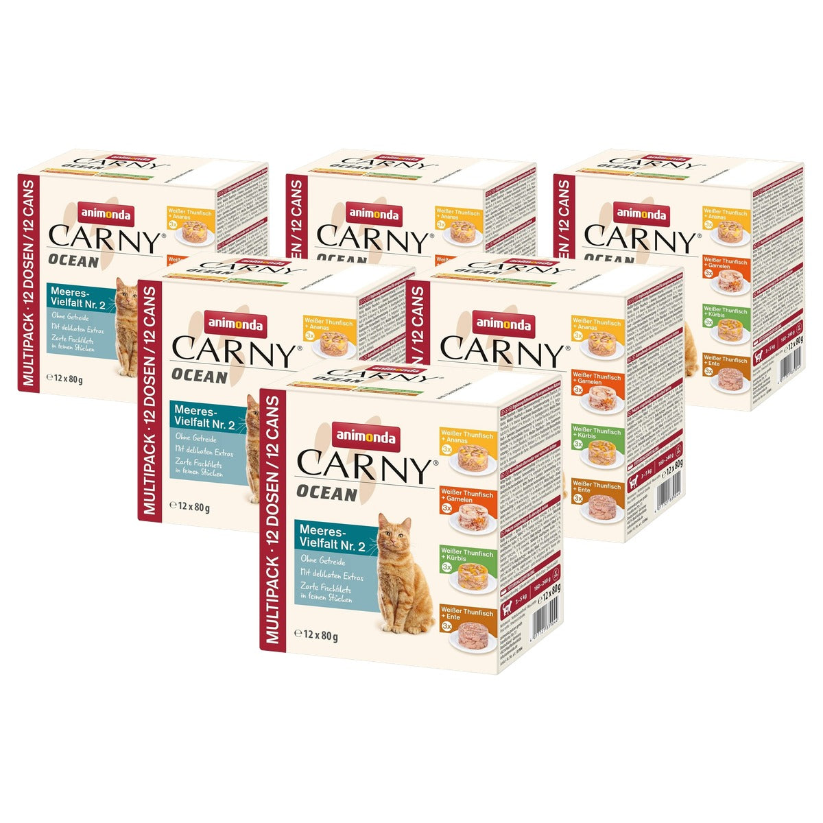 animonda Carny Ocean natvoer kattenvoer zeediversiteit 12 x 80 g - 6-pack