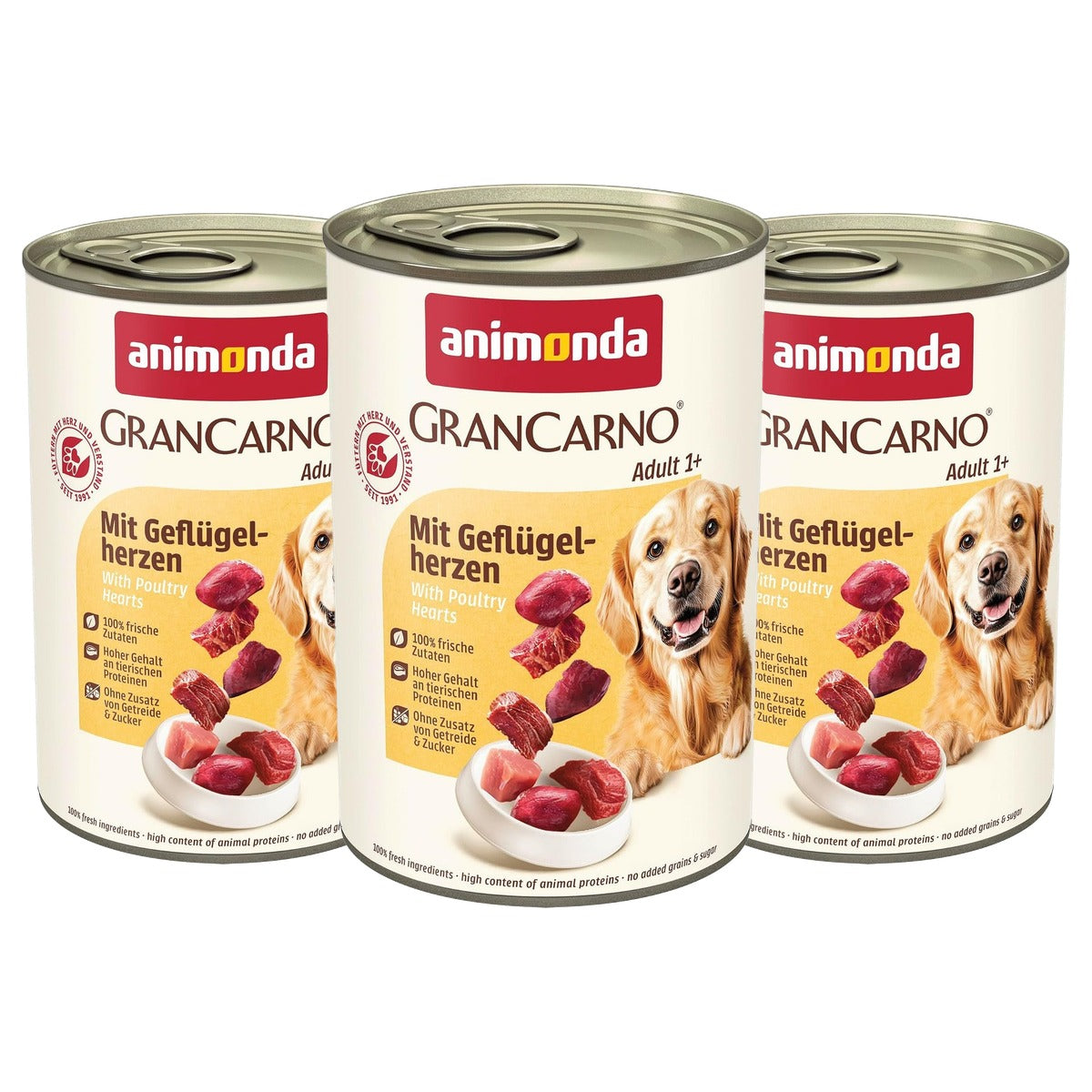 Animonda Grancarno Adult natvoer hondenvoer gevogelte 6 x 400 g - 3-pack