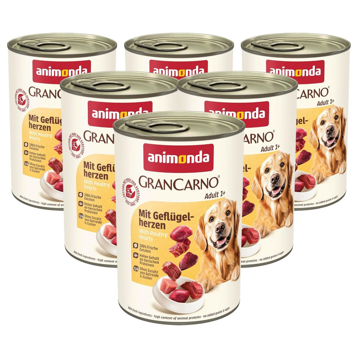 Animonda Grancarno Adult natvoer hondenvoer gevogelte 6 x 400 g - 6-pack