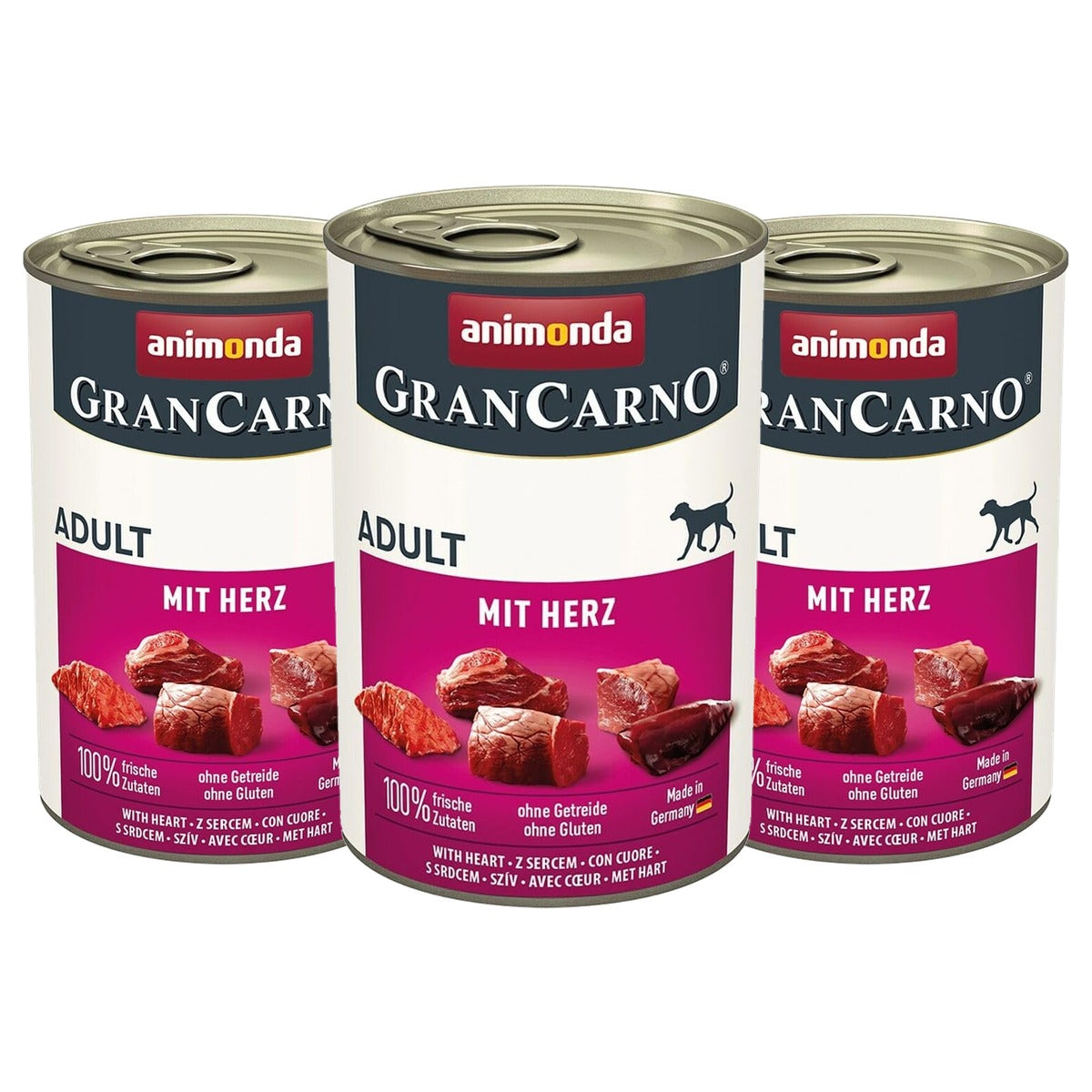 animonda GranCarno hondenvoer natvoer gevogelte met hart 400 g - 3-pack
