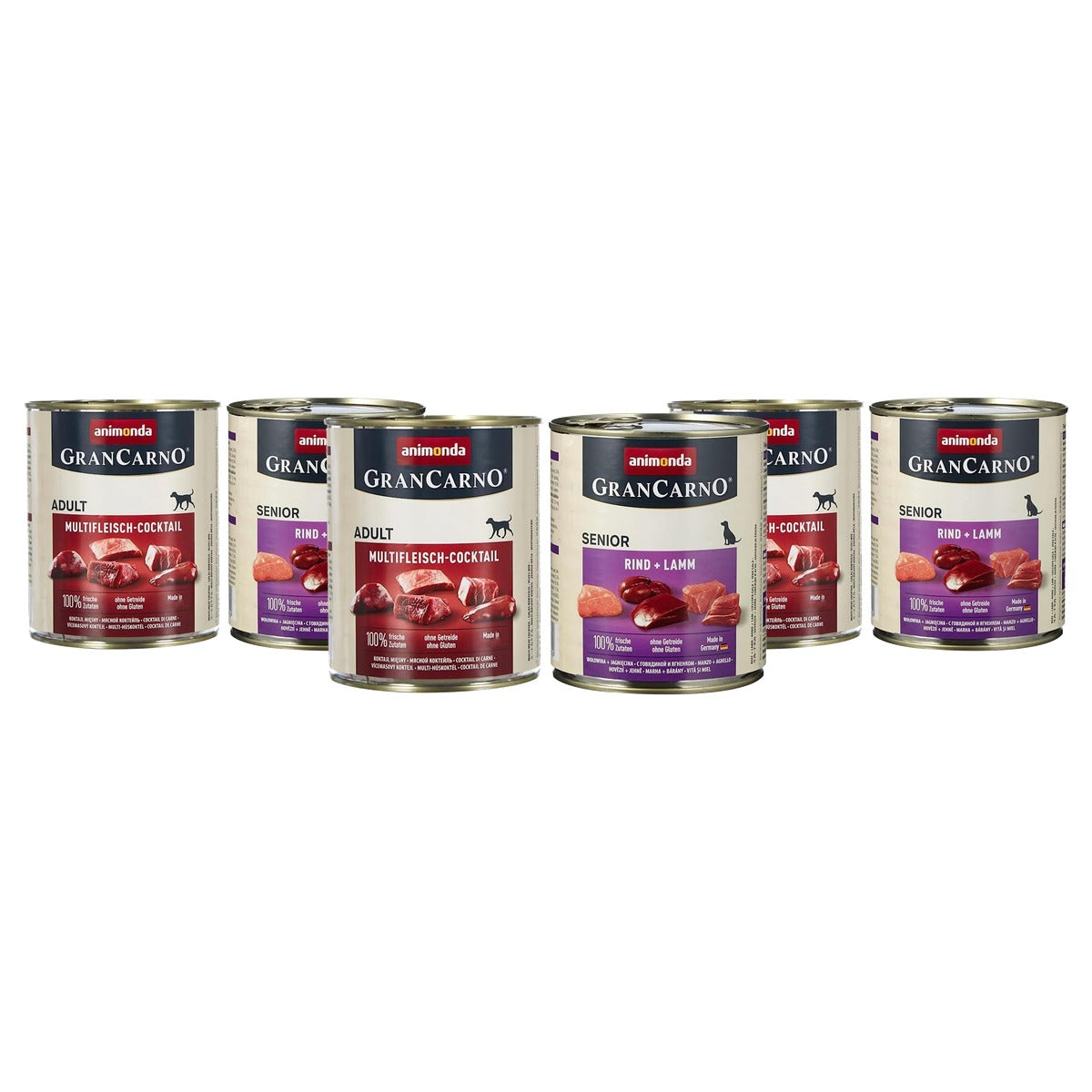 Animonda GranCarno natvoer hondenvoer multivleescocktail 6 x 800 g - 3-pack