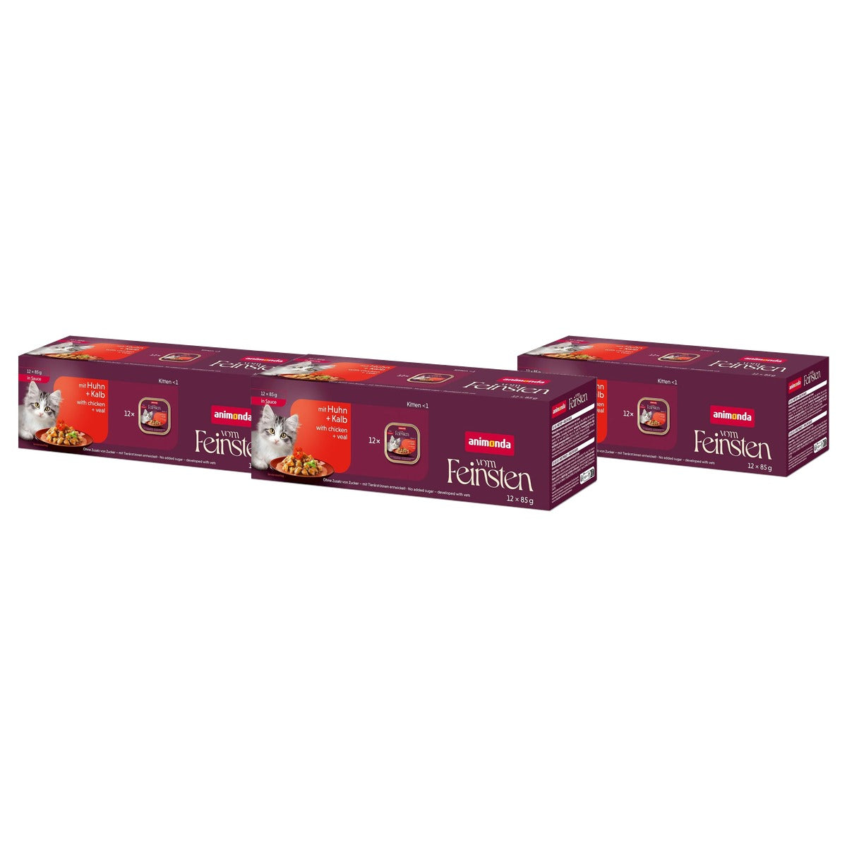 animonda vom Feinsten Kitten natvoer kattenvoer kip & kalf 12 x 85 g - 3-pack